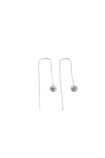 Ørering - string i sterling sølv med lille krystal kugle
