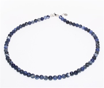 Halskæde - smuk halskæde med blå perler 