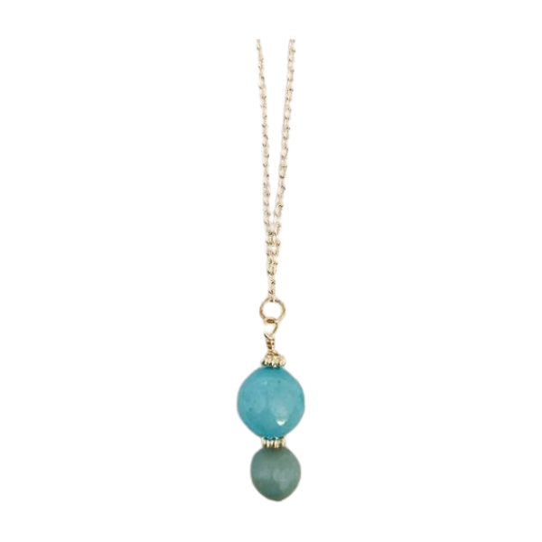 Halskæde - smukkest lyseblå akvamarin perler på sterling sølv halskæde